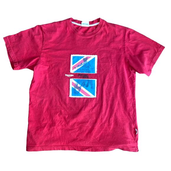 Triumph Motorcycles Biker y2k Short Sleeve graphic T-shirt size XL Red - Picture 1 of 9